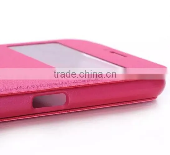 Factory Wholesale Flip Stand Window PU Leather Case For Samsung Galaxy S6