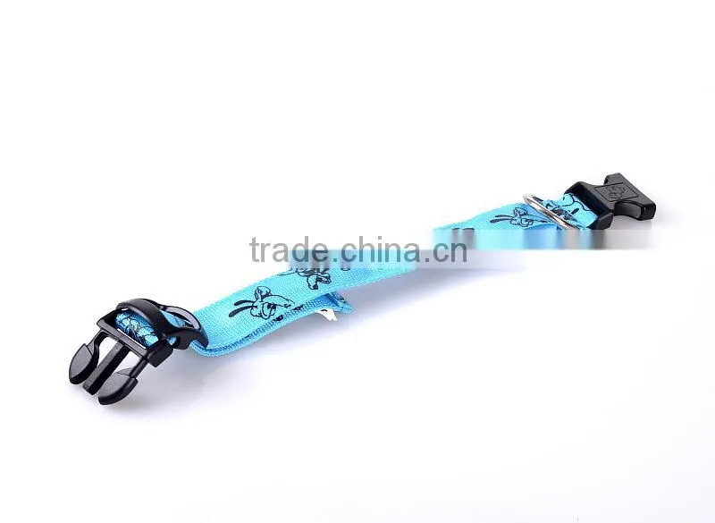 Blue Light Pet Shop Supplies Pug Pattern Pluto 2.5 CM Dual Side Light Collar For Dog