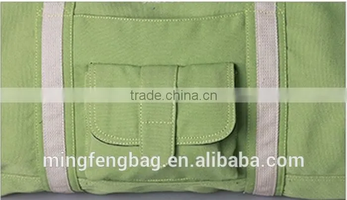 2015 New Custom High Quality Large Capacity Tote and Sling Shoulder Cotton Canvas Yoga Bag for Women