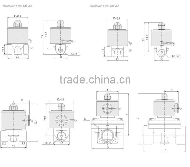2W two position two-way valve solenoid valve 24V small valve