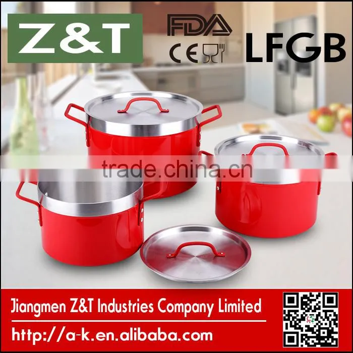 Top sale item 4 color commercial aluminum cooking pot sizes