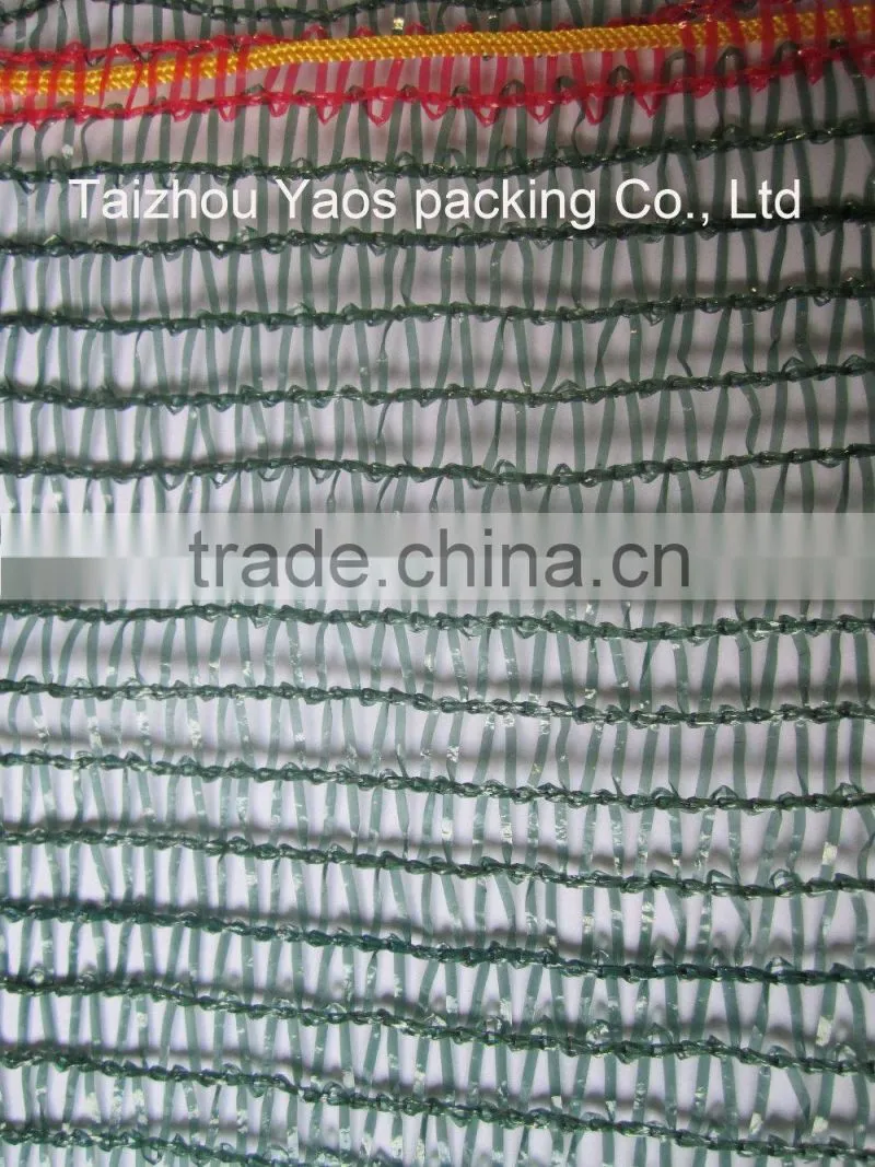 green PE raschel knitted plastic mesh bag vegetables onion bag