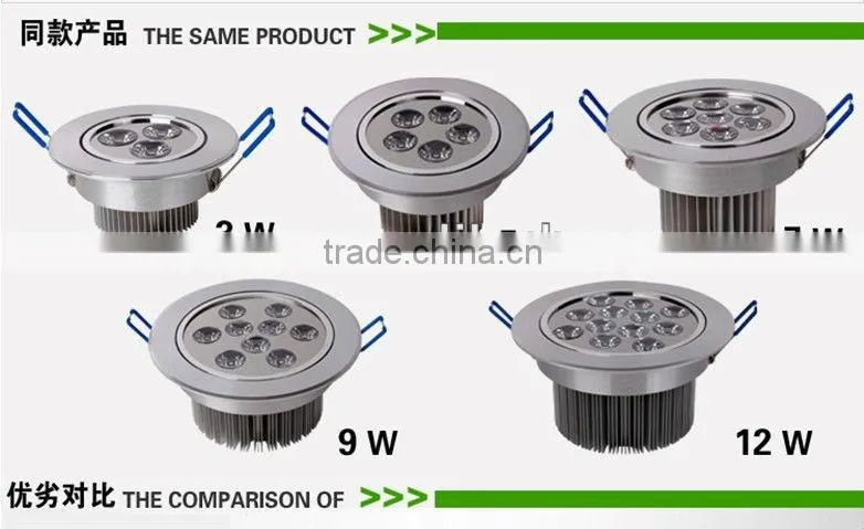 Brush Aluminum High Power 5*3W 15W 220V Gimble Recessed Dimmable Square Led Celling Light 10w led downlight