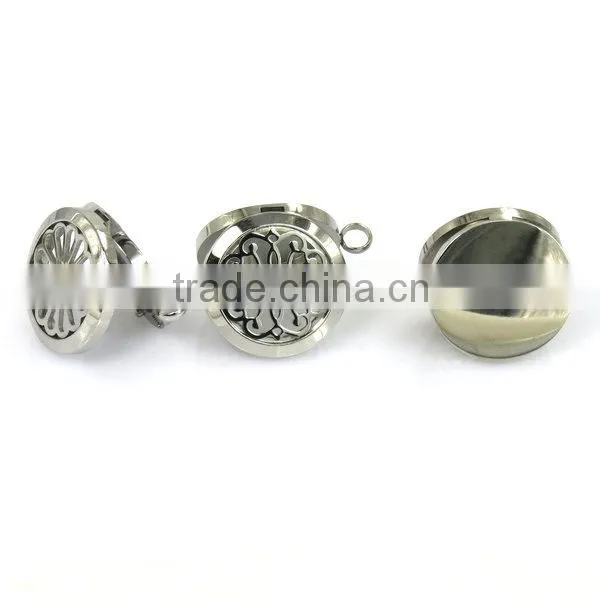 Stainless steel perfume locket aromatherapy essential oil diffuser necklace