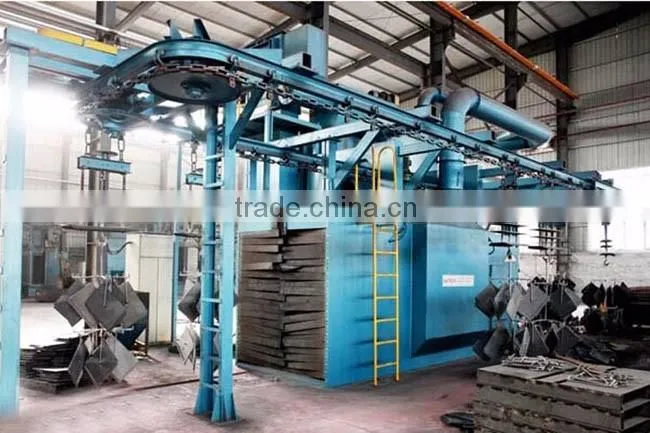 Overhead monorail shot blasting machines