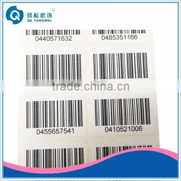 Anti theft barcode label roll, barcode stickers in roll, paper sticker barcode roll