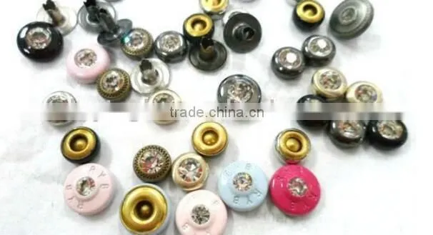 7mm,9.5mm brass rivets for jeans Pocket Set with rhinestone or crystal.