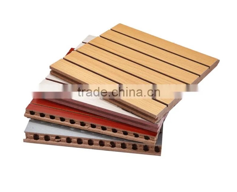 sound absorption mdf wooden grooved panel for auditorium
