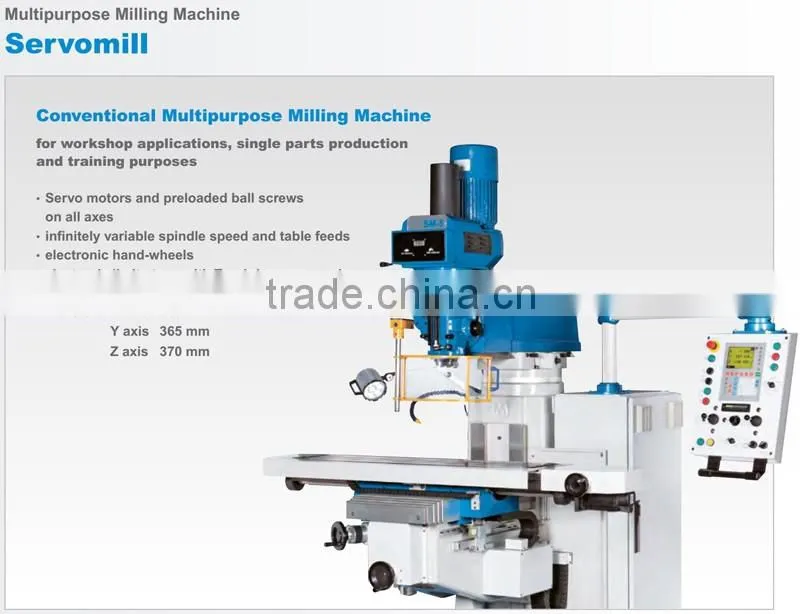 Multipurpose Milling Machine - Servomill 700 for workshop applications, single parts production and training purposes