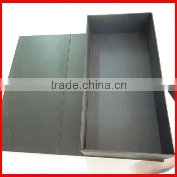 2014 black Luxury gold stamping matte lamilation paper Custom Gift business Suit Storage foldable black Box
