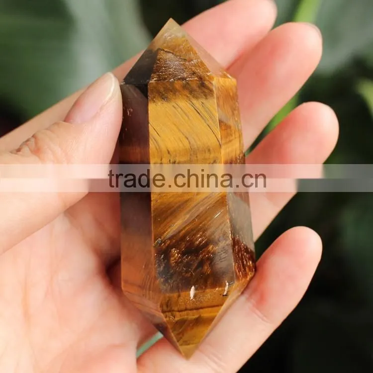Natural yellow tiger eye crystals healing stones point