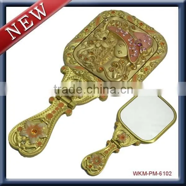 custom metal logo for vintage hand mirror