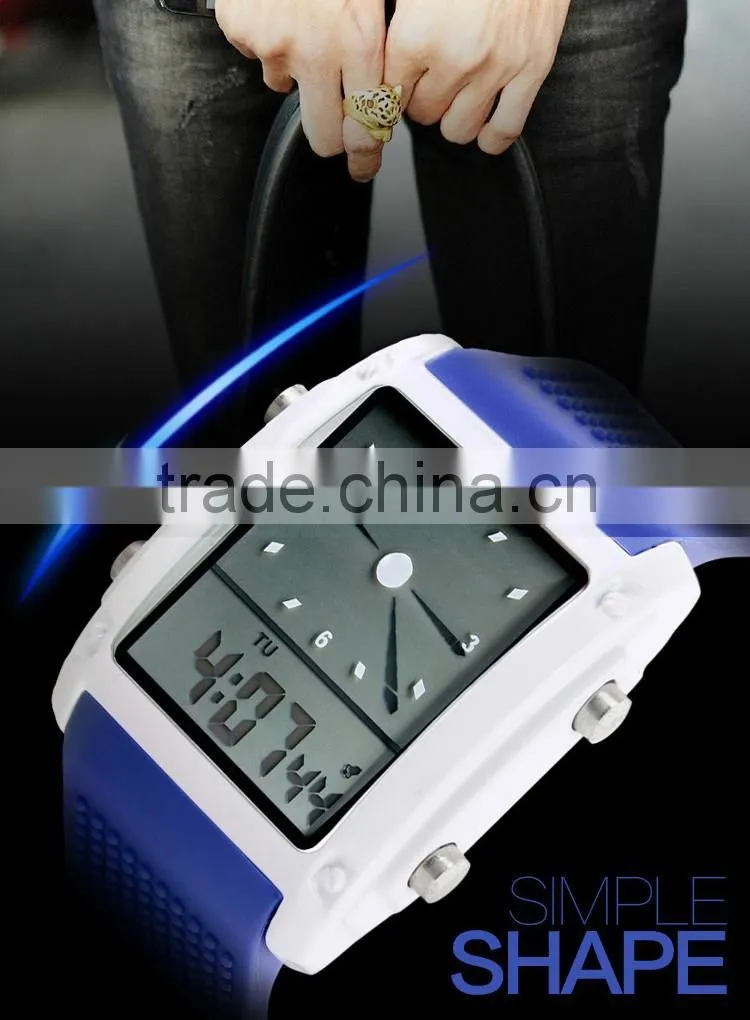 Backlight watch dial multiple silicone strap watch 1086