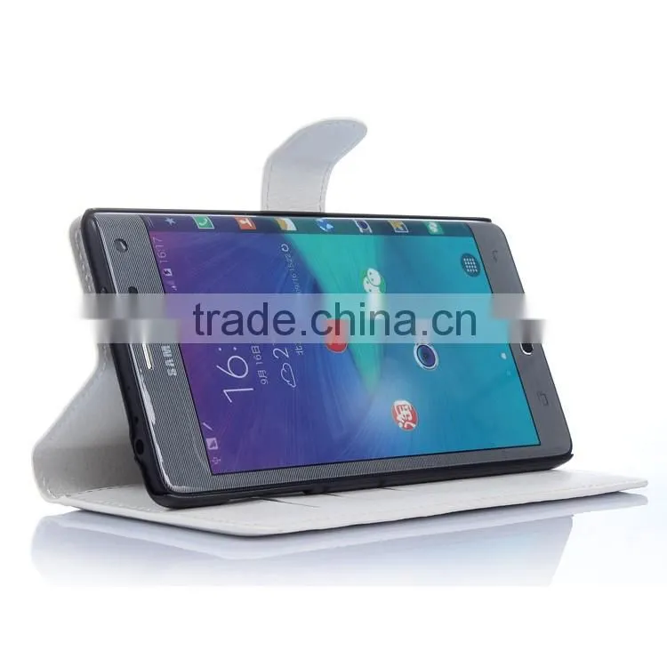 High Quality Leather Holster Card Wallet Folio Stand Flip Case Cover for Samsung GALAXY Note Edge N915