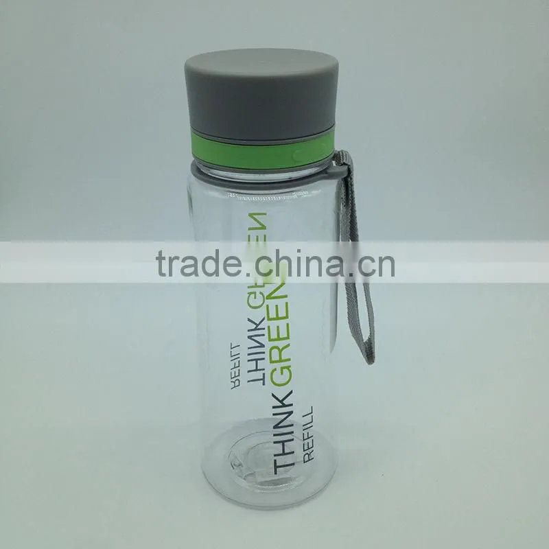 600ml carry strap BPA Free flip up hydration sports bottle with decal