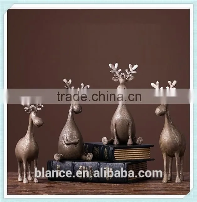 resin cute christmas deer statue christmas gift