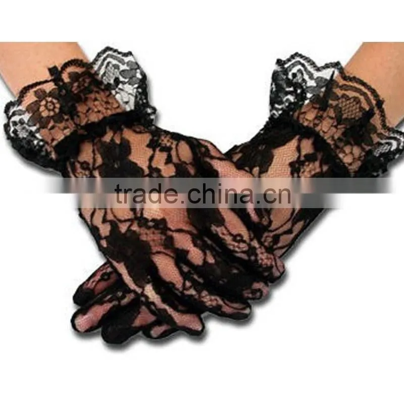 2015 Fashion Cheap Bridal Lace Applique Fingerless Gloves