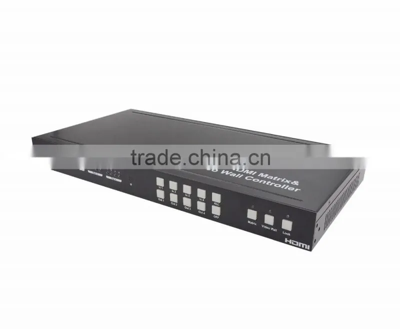 LINK-MI LM-TVM44 2x2Video Wall Controller &4in4out hdmi Matrix 4x4 Seamless switch HDMI splitter3D with RS232 and IP control