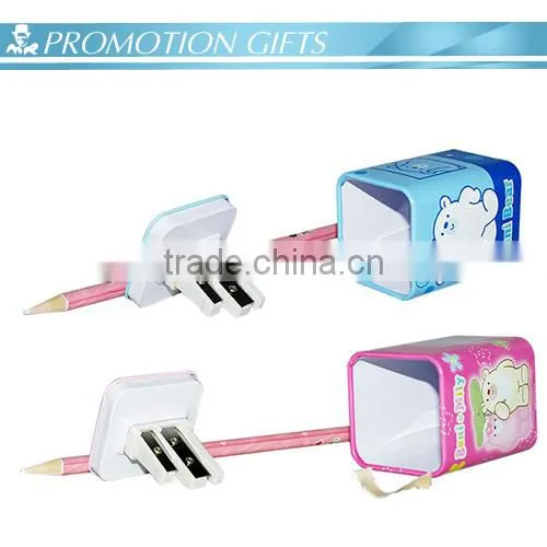 Hot saling cosmetic tin box pencil sharpener as promotional gifts