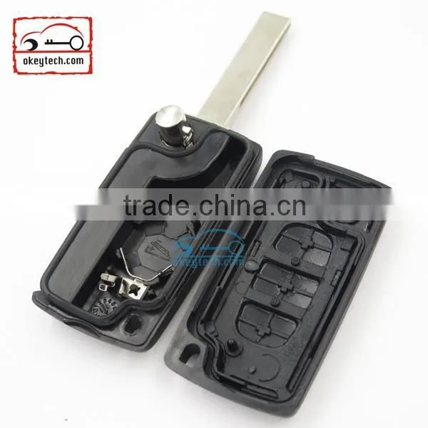 High Quatity Citroen romote flip key shell 3 button 307 blank With battery place 0536 Citroen key cover