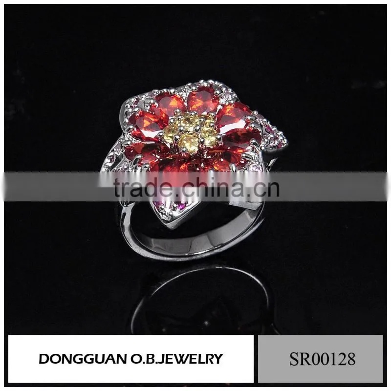 New Arrival Rings Jewelry /Colorful Flower Ring For Women/Stainless Steel Ring Design