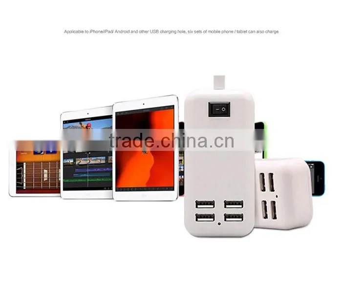 1.5M Desktop 4 Ports USB HUB AC Power Charger Adapter US Plug With Switcher