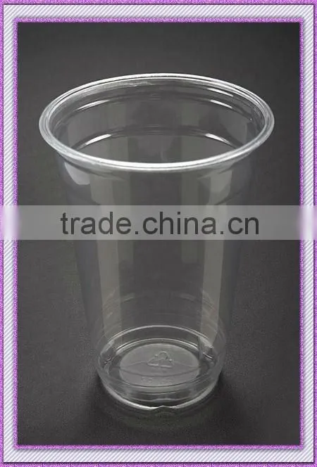 clear disposable 20oz cold beverage cup with lid