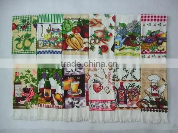 printed cotton kitchen towel set wholesale oven mitten & pot holder christmas design or everyday design