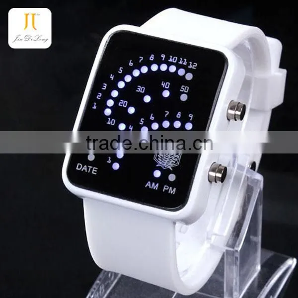 Durable cool Anime shape of Fan LED watch kids superman watch