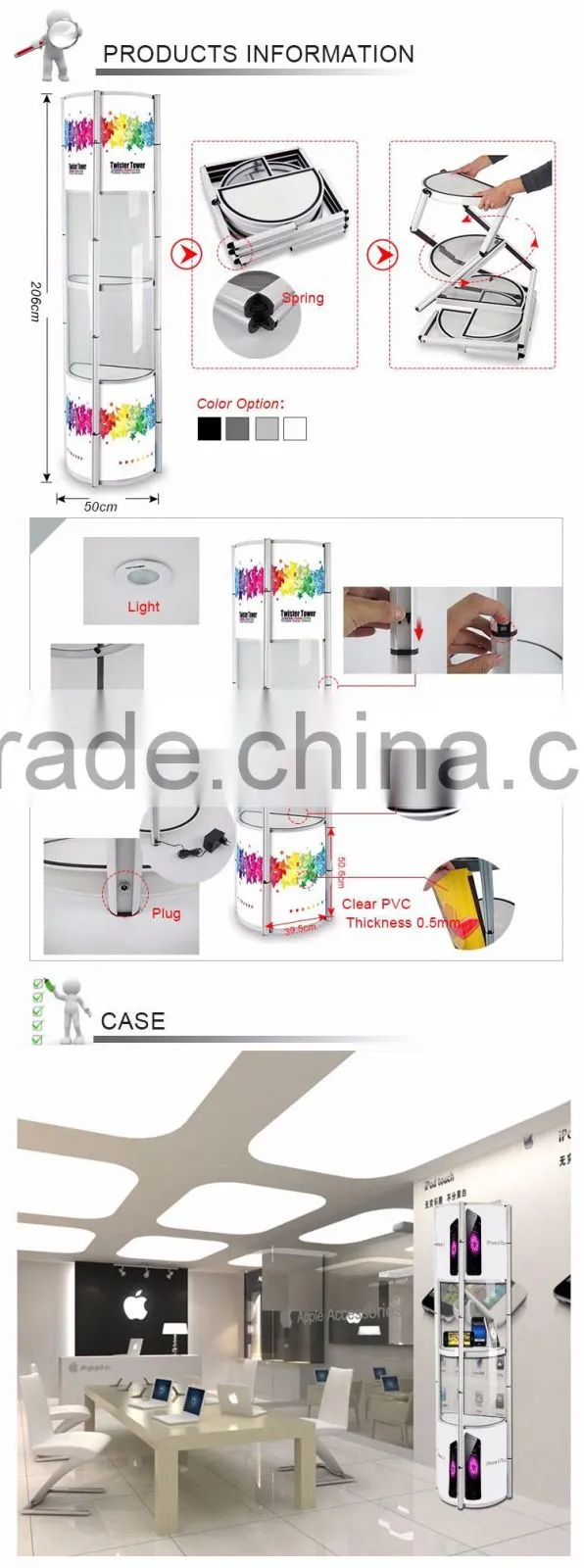 fold twister tower stand Led display