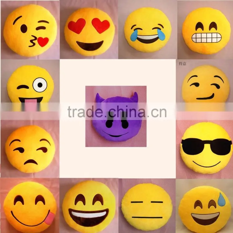 Best sell cute plush soft monkey emoji pillows with heart eyes