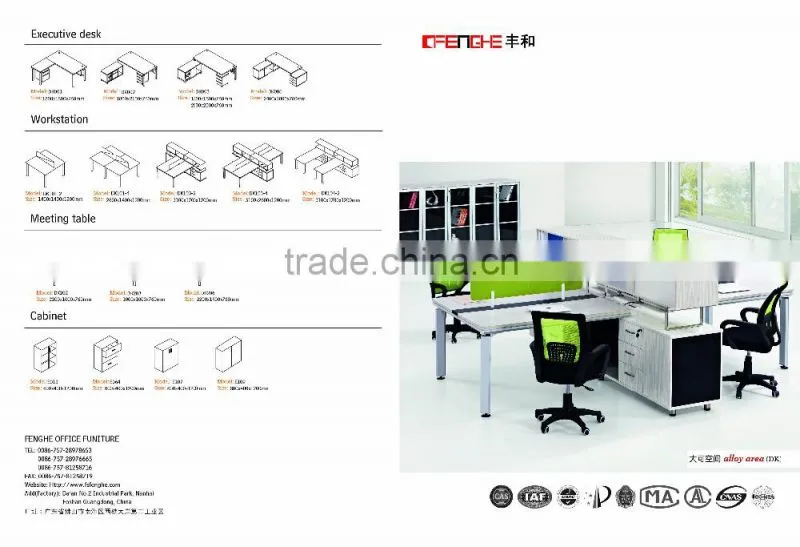 Wooden office furniture table aluminum alloy leg frame office design executive desk