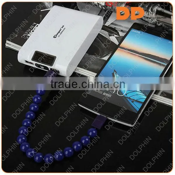 Fashion USB Beads Bracelet Charger Portable Ring Mini Wrist Cable Bracelet Data Cable