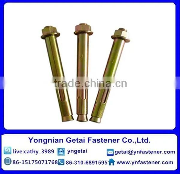 Zinc Yellow Hex Bolt Sleeve Anchor