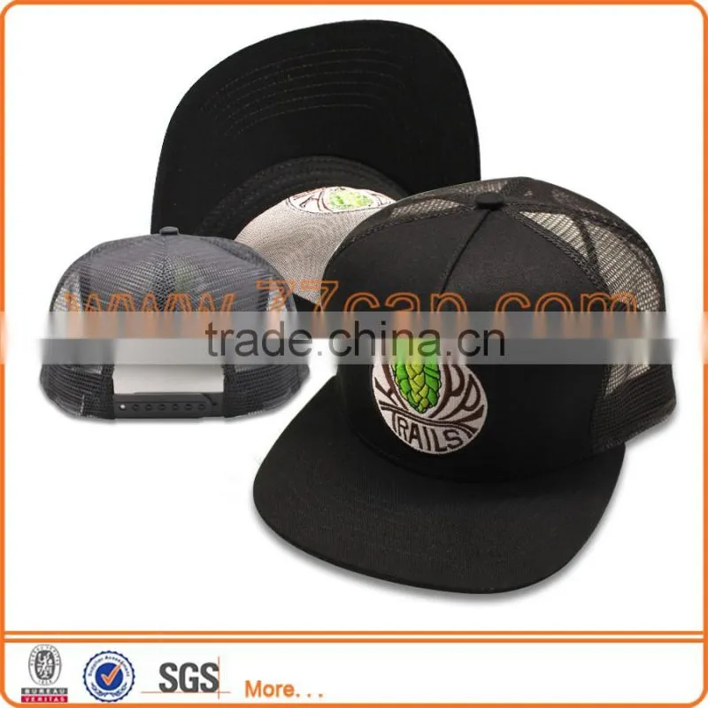 custom snapback trucker hats and caps/wholesale embroidered camo mesh 5 panel hat