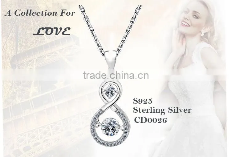 Hot sell cubic zirconia pendant, silver jewelry online Wholesale Made in China