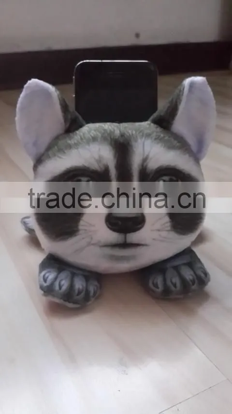 3 D plush Racoon cellphone seat plush toy racoon mobile phone holder plush animal racoonshaped mobile seat holder