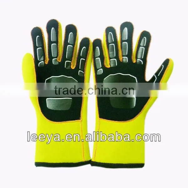fluo yellow diving gloves custom neoprene gloves sports gloves