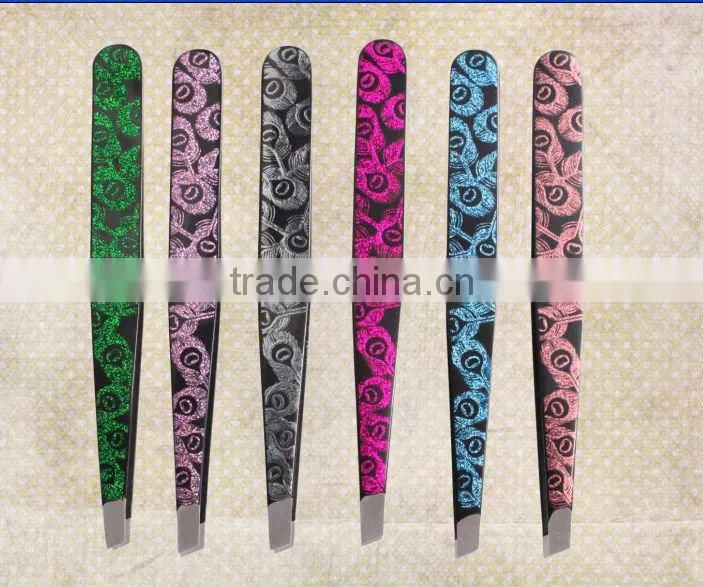 Electrophoresis finish stainless steel eyebrow tweezer