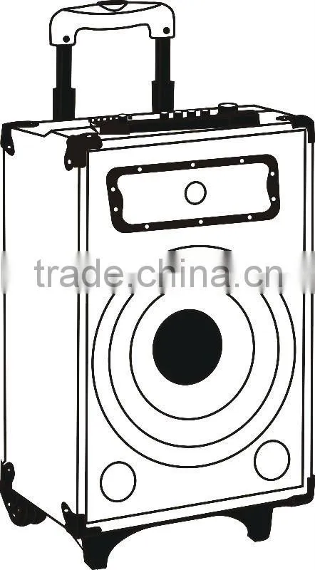 speaker with wooden box