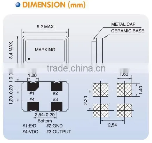 5x3.2mm SMD Crystal Oscillator (32.768KHz) (2.5V)