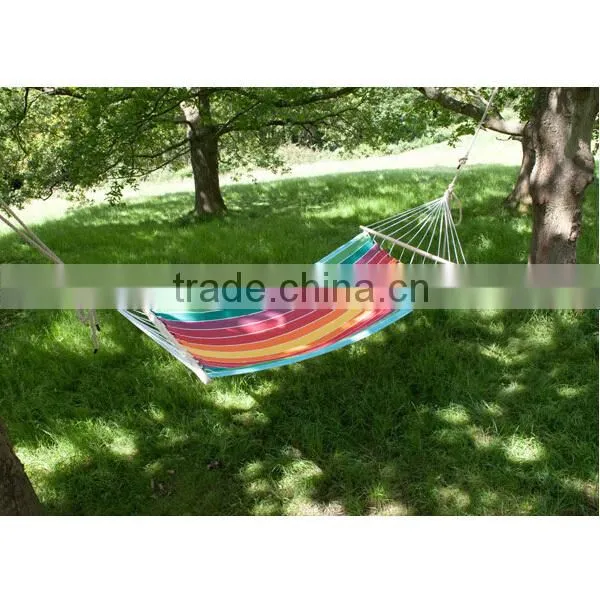 China Ningbo Portable Single Spreader Bar Cotton Woven Hammock