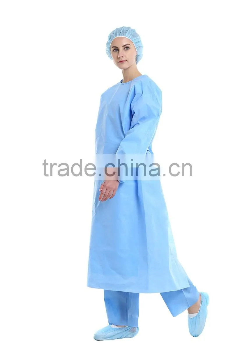 ECOMA Sterile Disposable Standard Surgical Gown, Blue