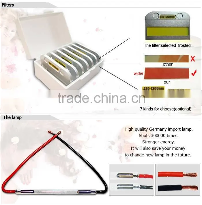 Big discount imported lamp two handles 3000w 1-10hz shr hair removal weifang ipl