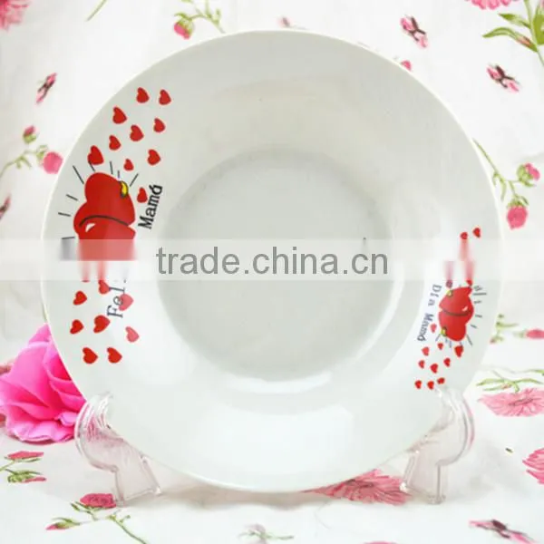 2015 fancy design soup plate for mother day , love soup plate for alibaba china