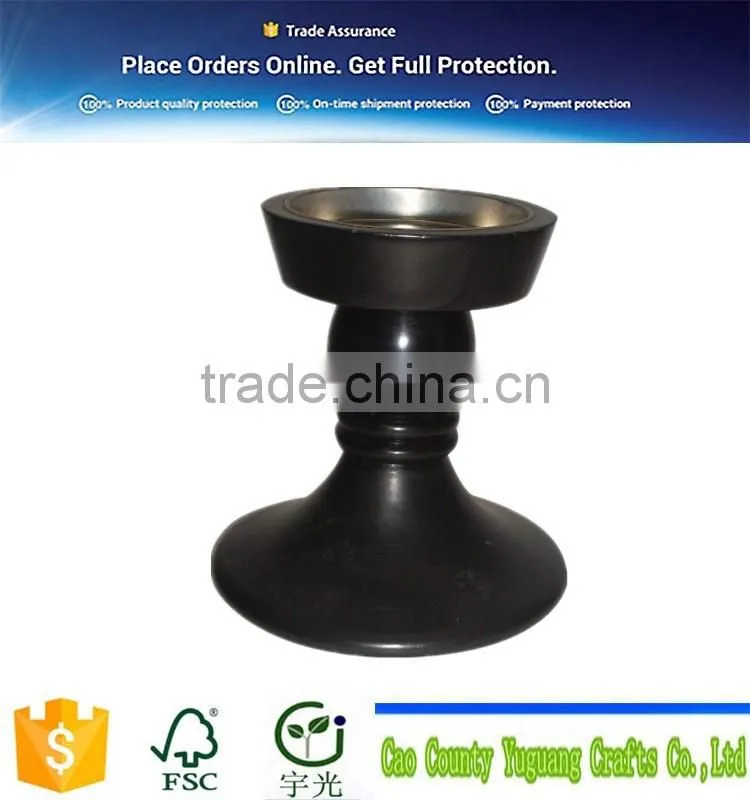 cheap natural stone wooden pedsetal candle holders