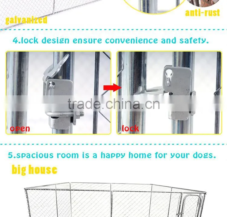 Custom logo large outdoor galvanized chain link dog fence kennel dog cage fence