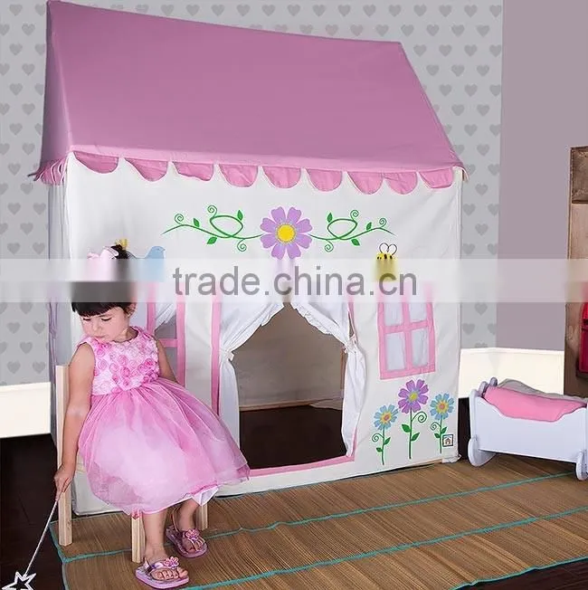 Wholesale cotton canvas indoor children girl princess kids cubby house child play tent