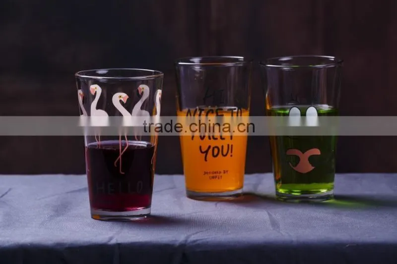 16oz clear glass tea cups glass juice cup