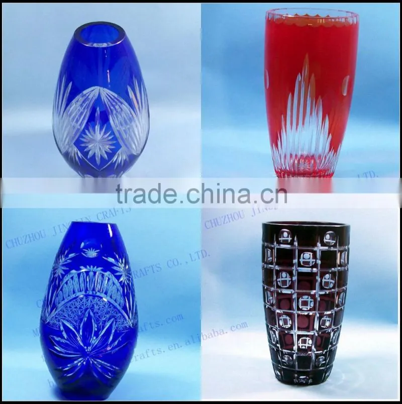 2017 new arrival overlay single flower glass vase